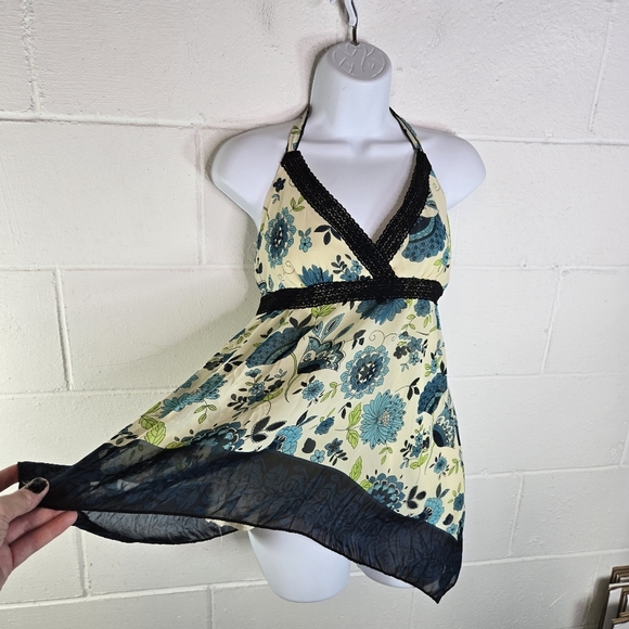 Vtg 90s Y2k Floral Fairy Coquette Halter Top - Picture 7 of 9